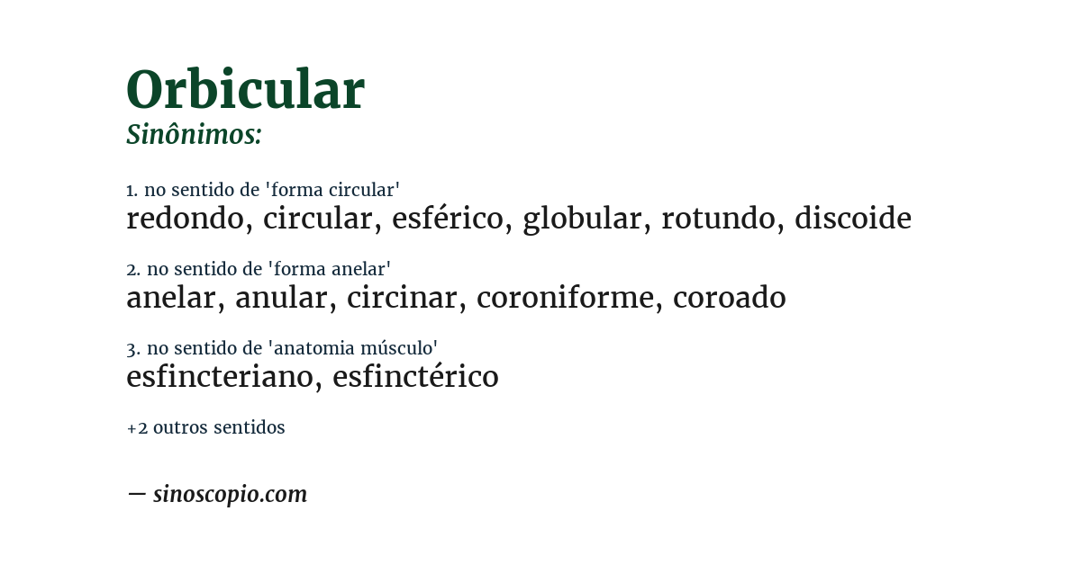 Sinônimo de orbicular