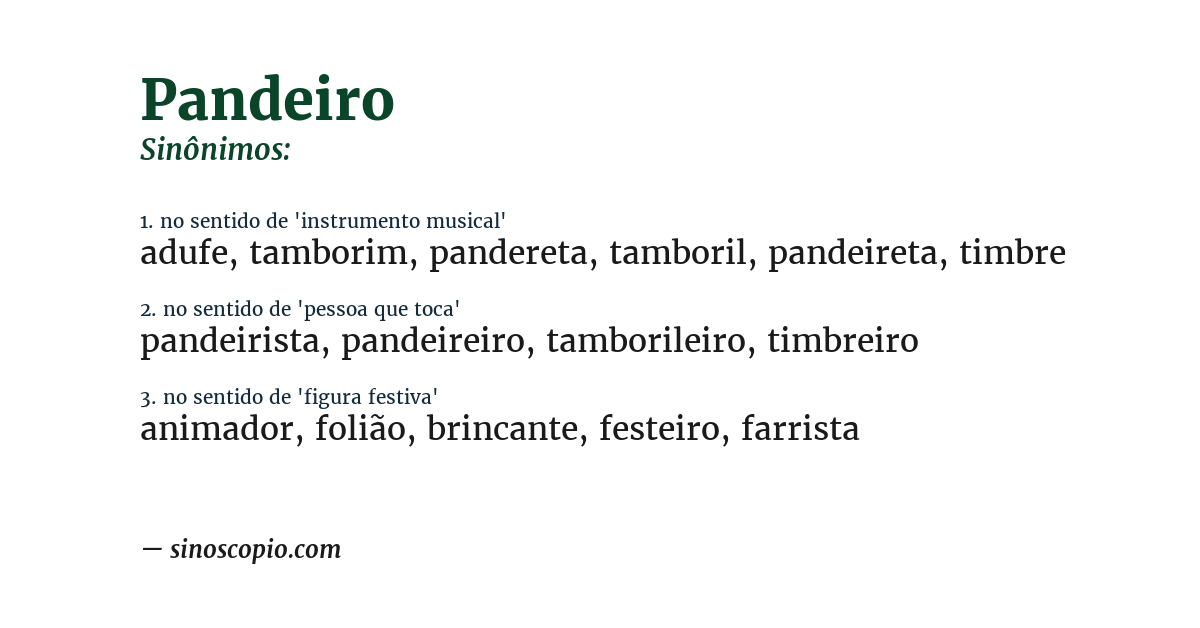 Sinônimo de pandeiro