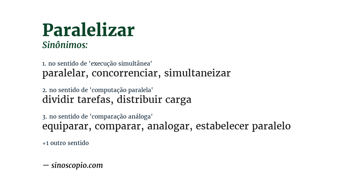 Sinônimo de paralelizar
