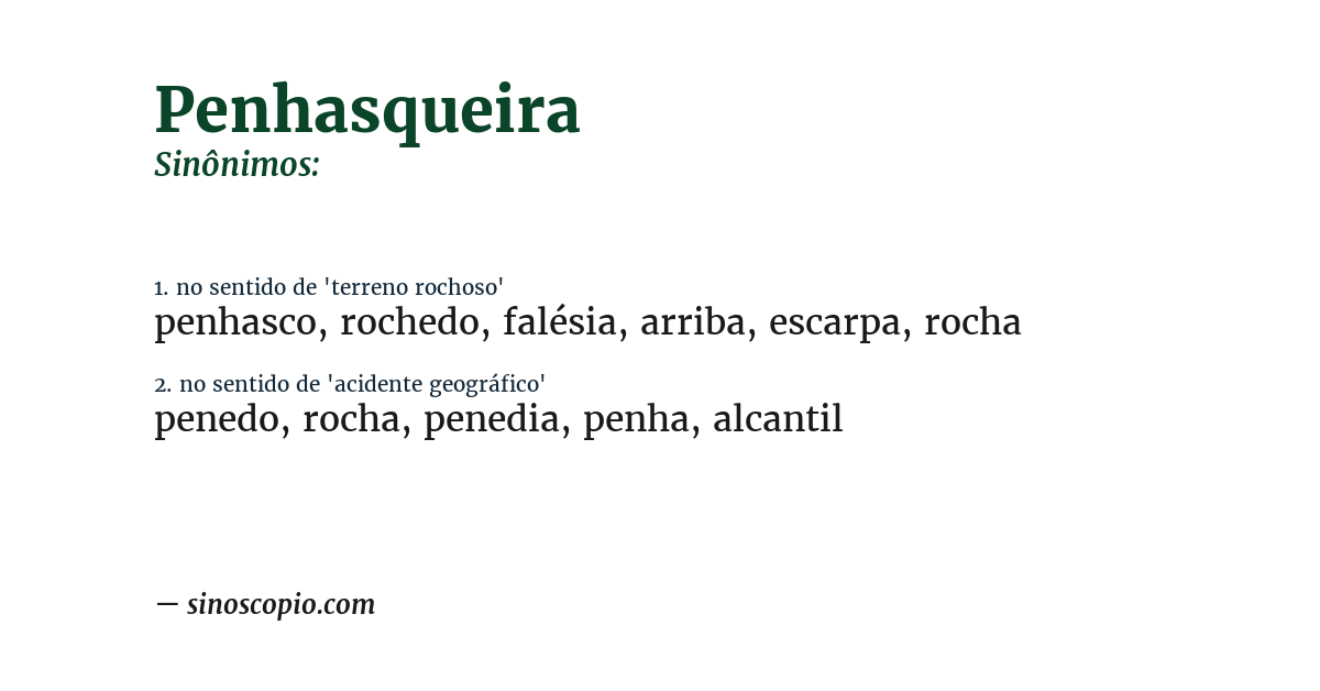 Sinônimo de penhasqueira