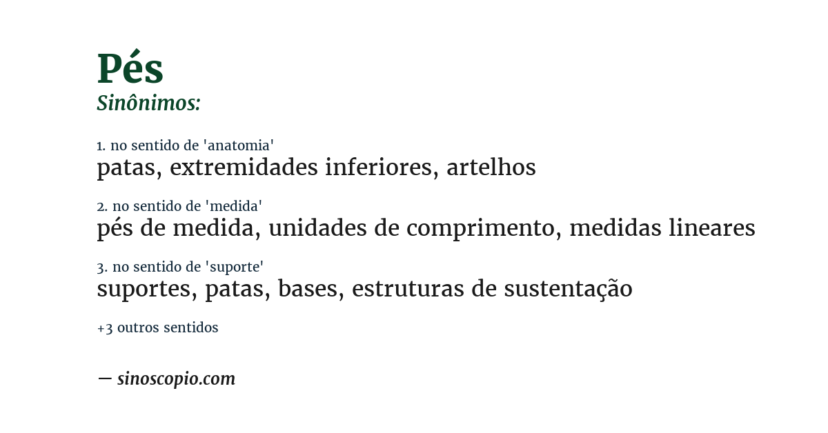 Sinônimo de pés