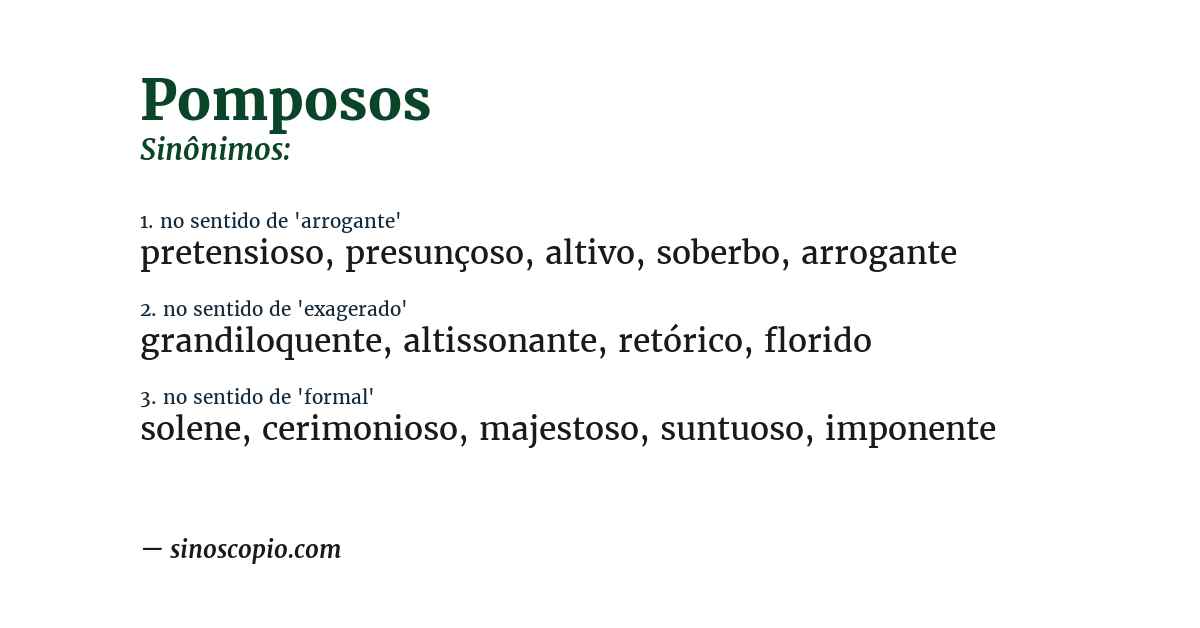 Sinônimo de pomposos