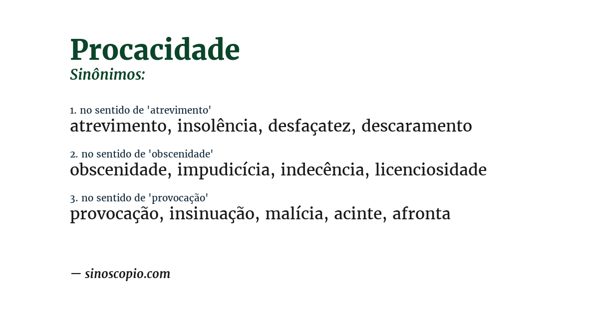 Sinônimo de procacidade