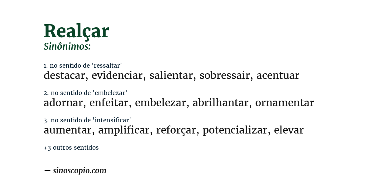 Sinônimo de realçar