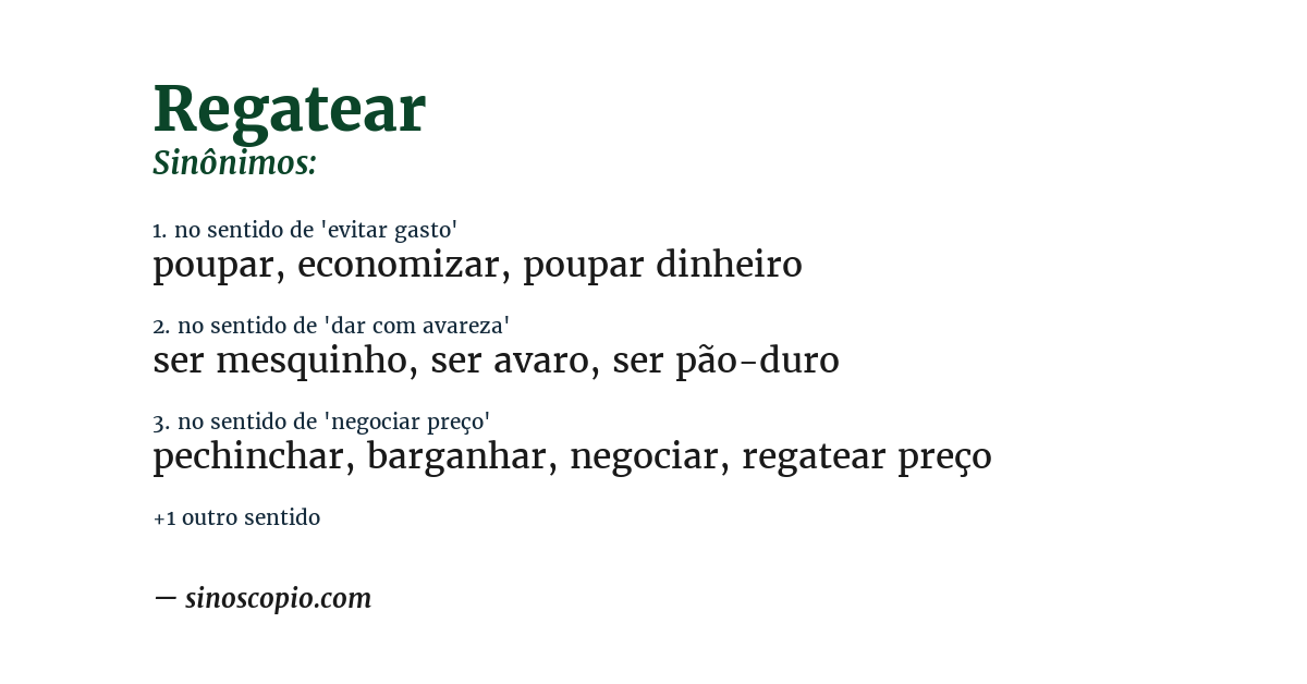 Sinônimo de regatear