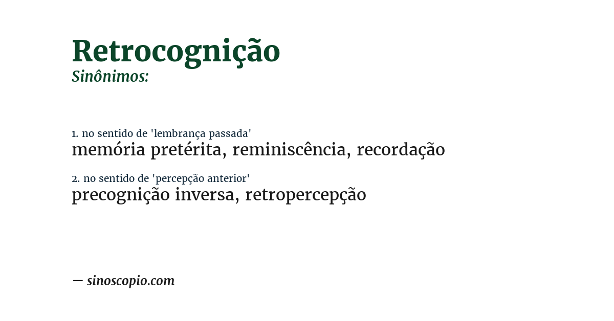 Sinônimo de retrocognição
