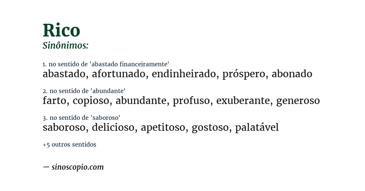 Sinônimo de rico