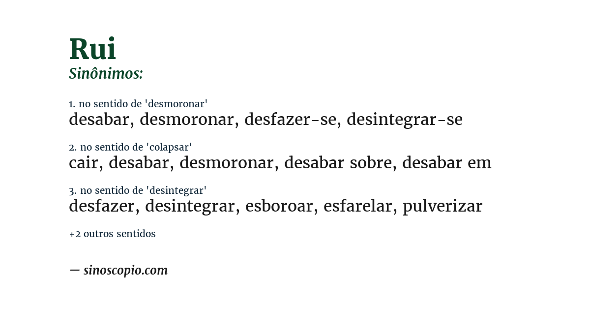 Sinônimo de rui
