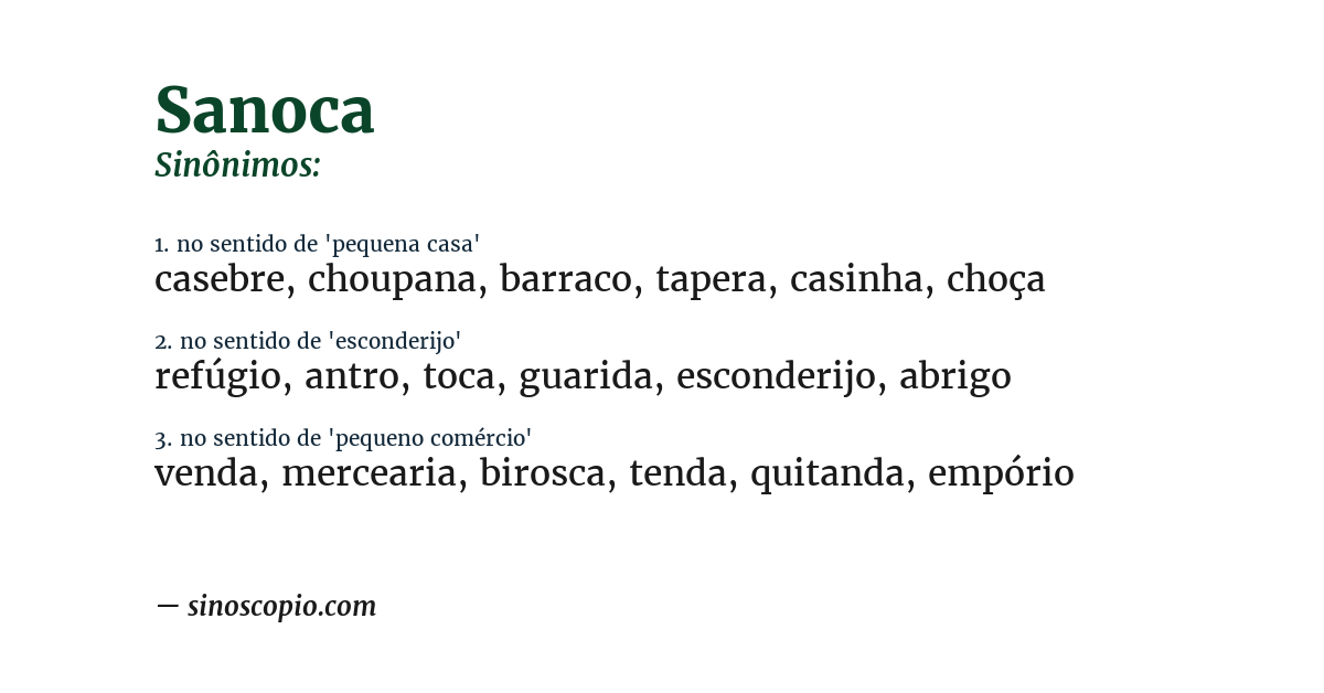Sinônimo de sanoca