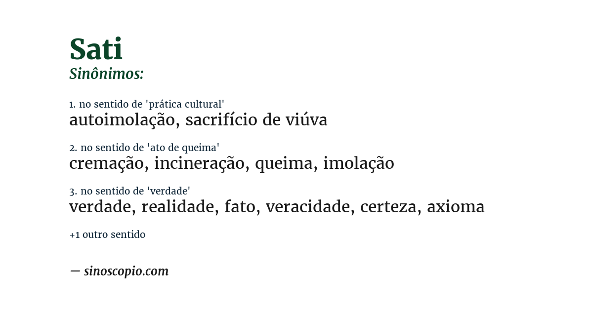 Sinônimo de sati