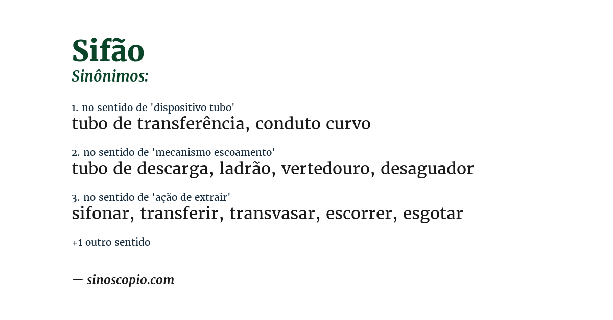 Sinônimo de sifão