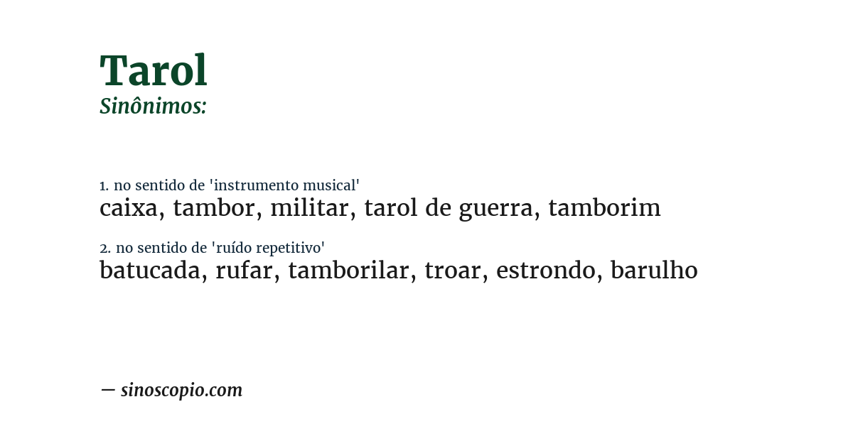 Sinônimo de tarol