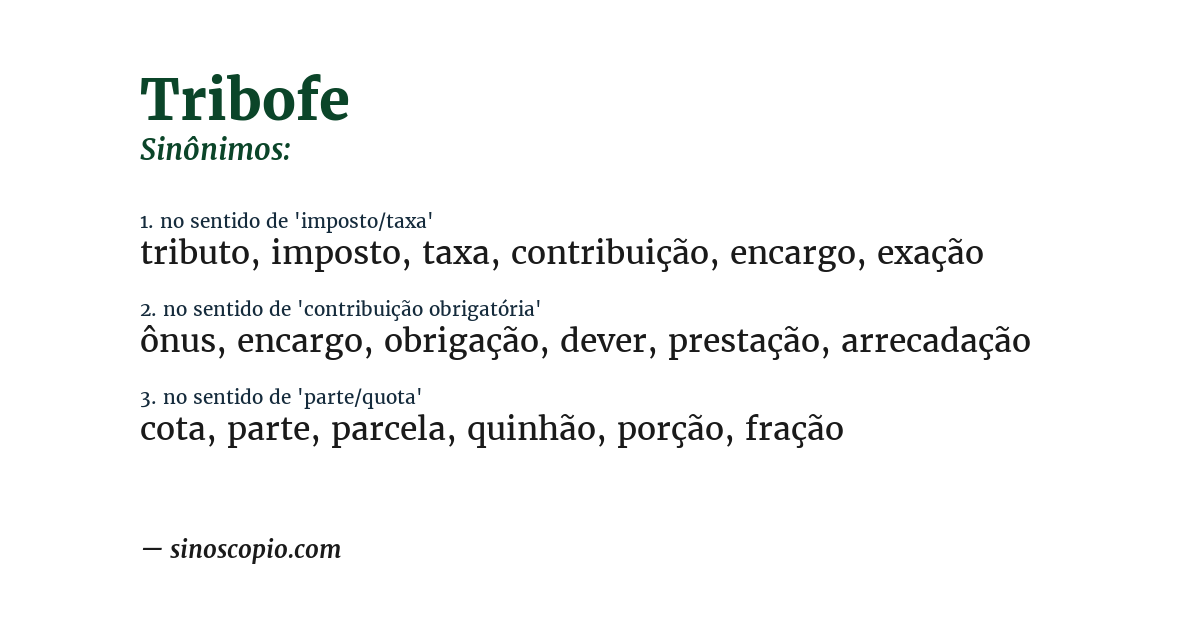 Sinônimo de tribofe