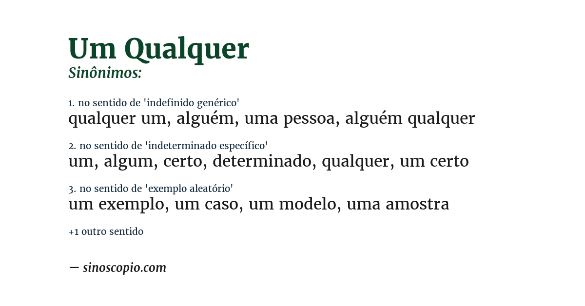 Sinônimo de um qualquer