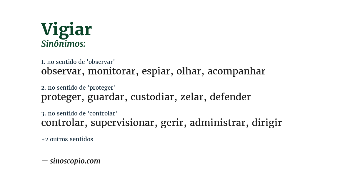 Sinônimo de vigiar