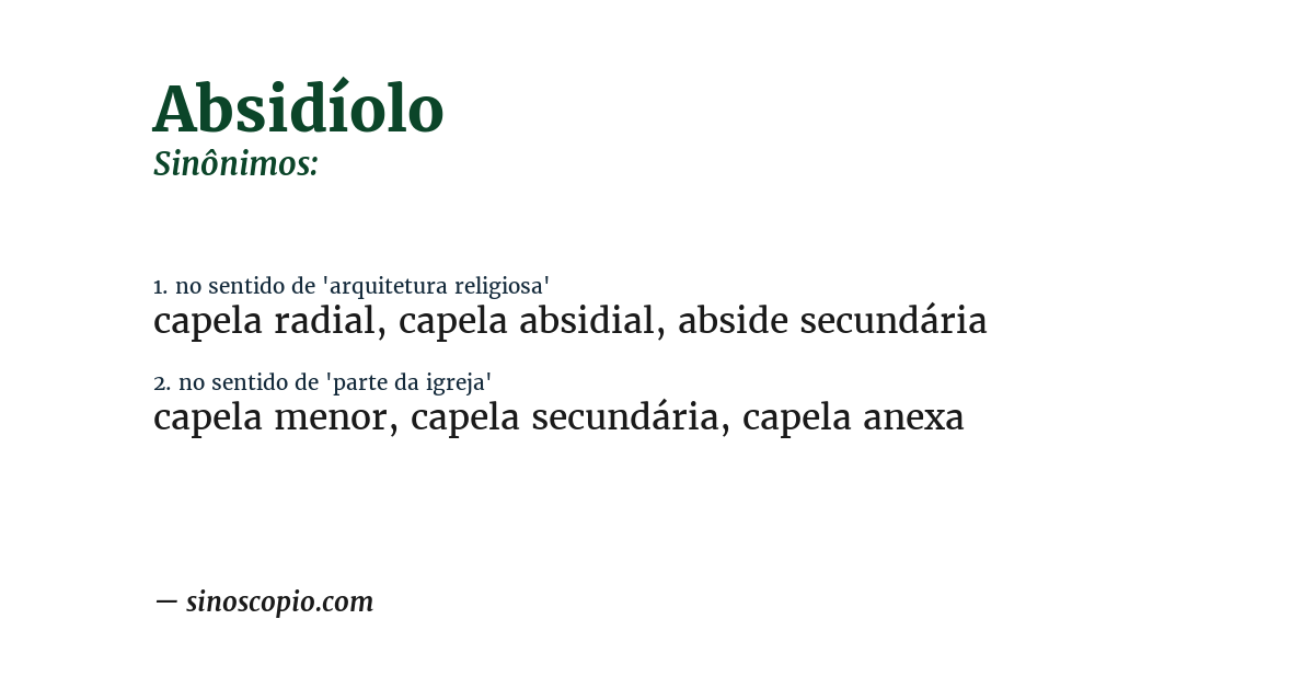 Sinônimo de absidíolo