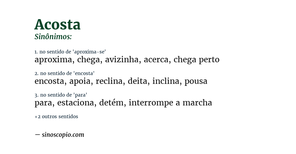 Sinônimo de acosta