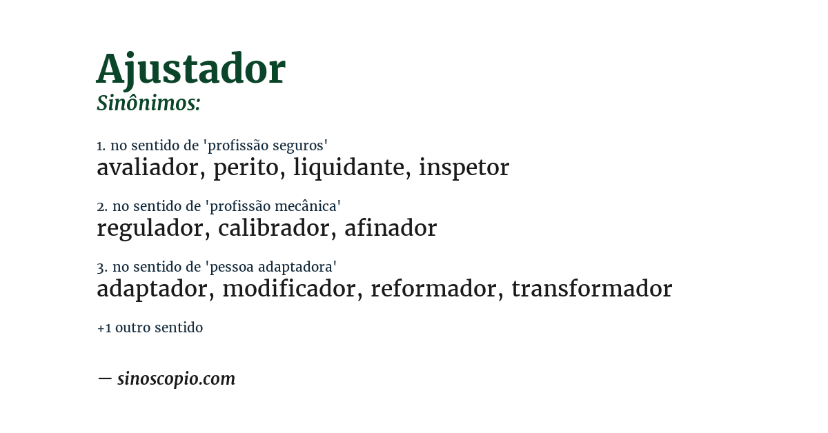 Sinônimo de ajustador