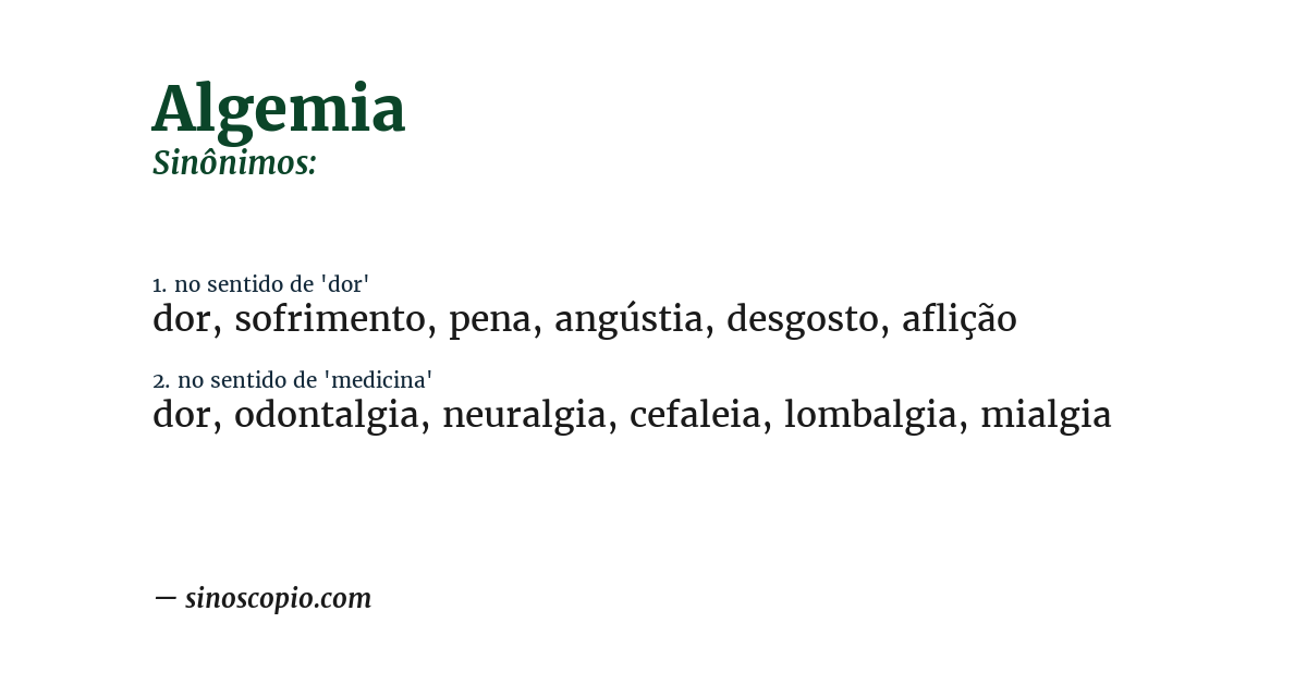 Sinônimo de algemia