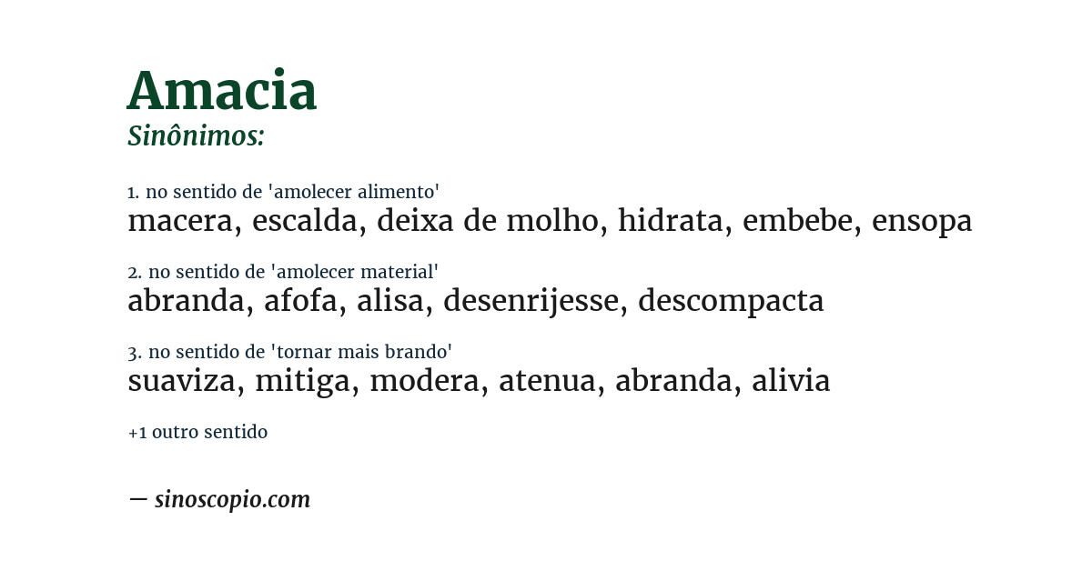 Sinônimo de amacia