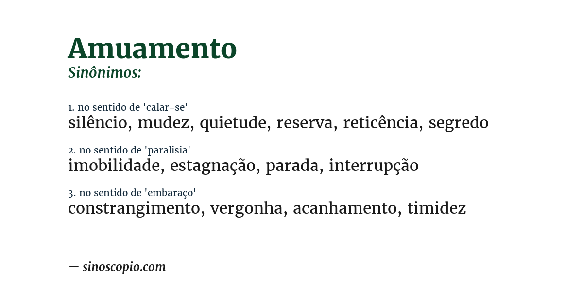 Sinônimo de amuamento