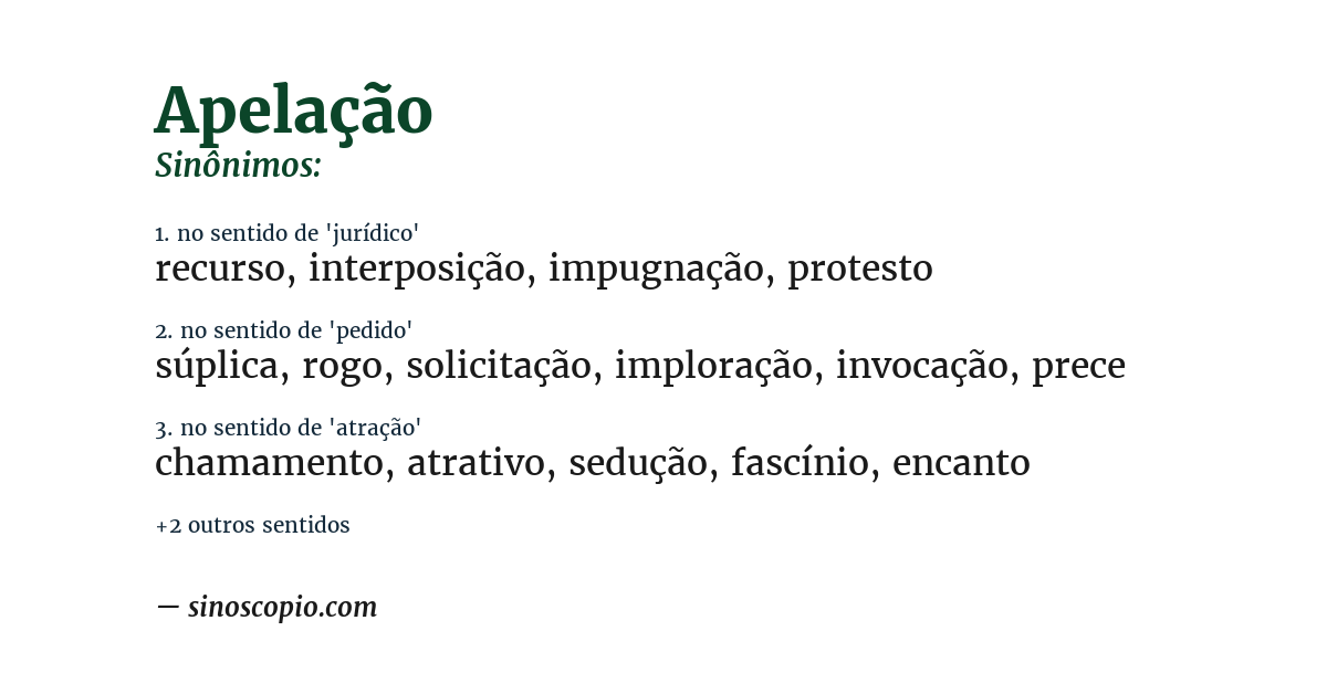 Sinônimo de apelação
