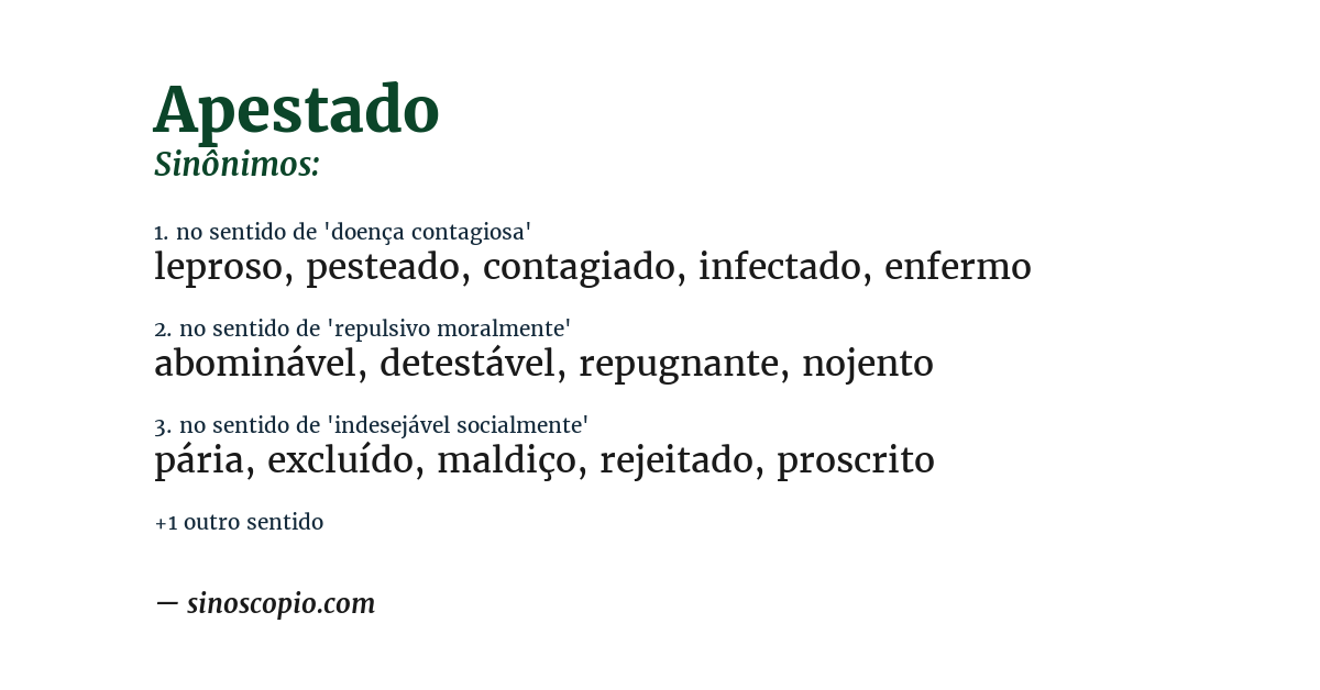 Sinônimo de apestado