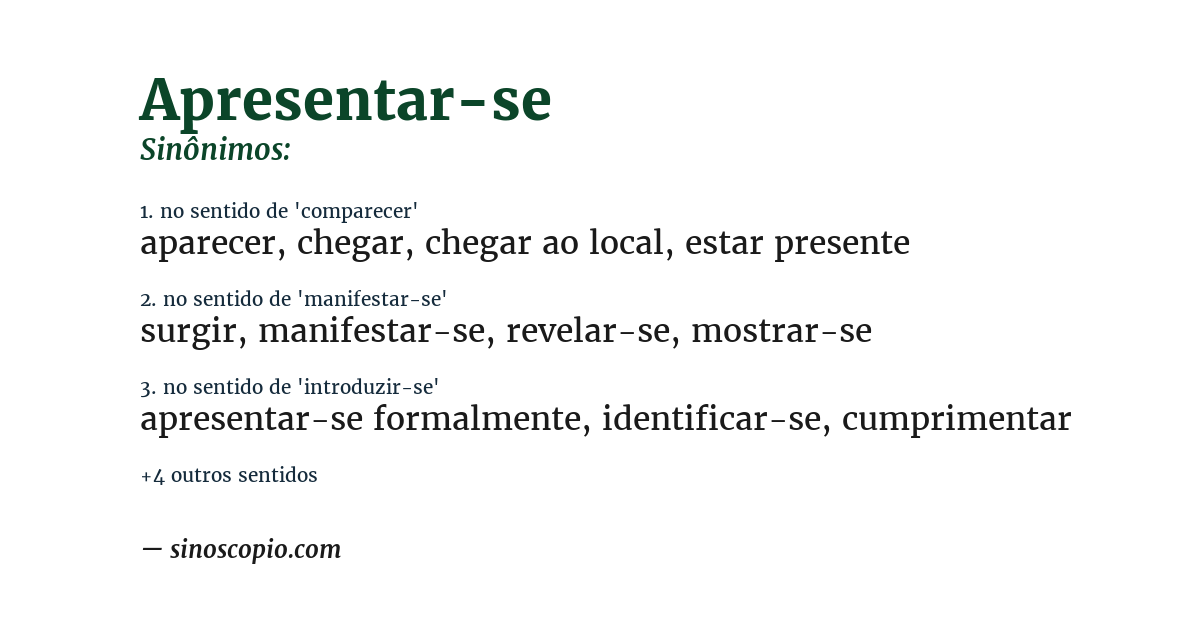 Sinônimo de apresentar-se