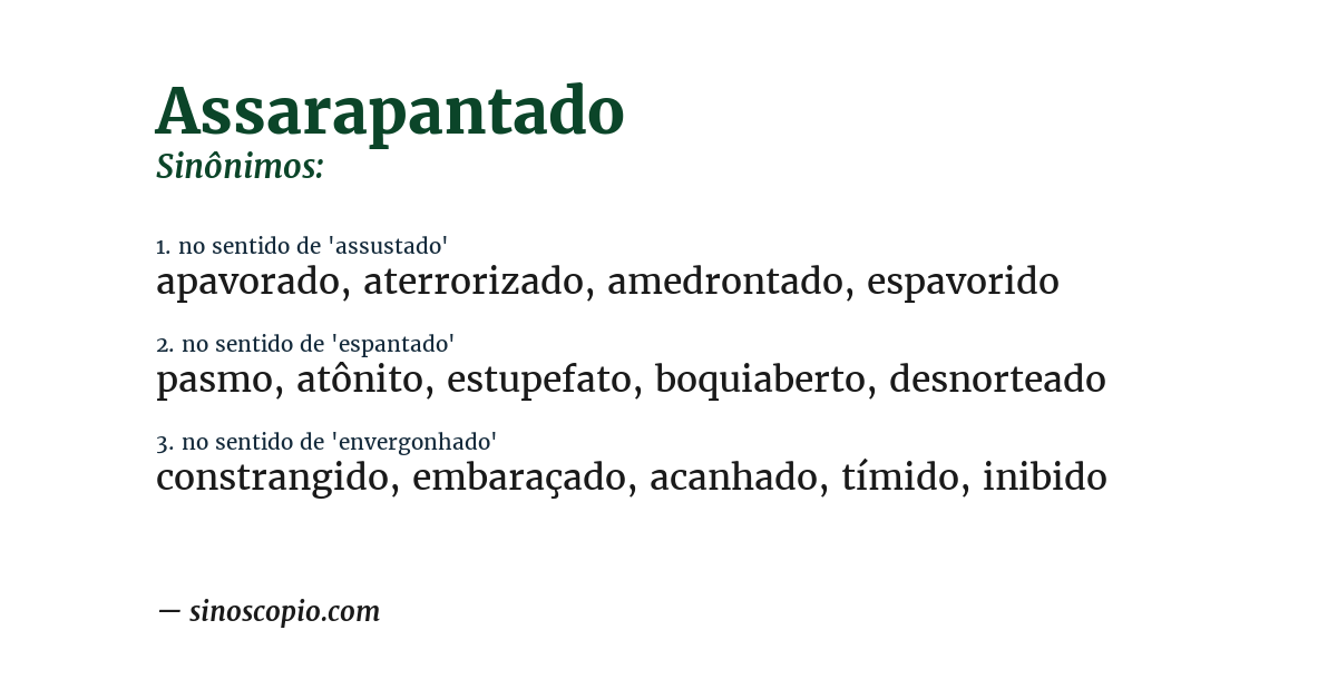 Sinônimo de assarapantado