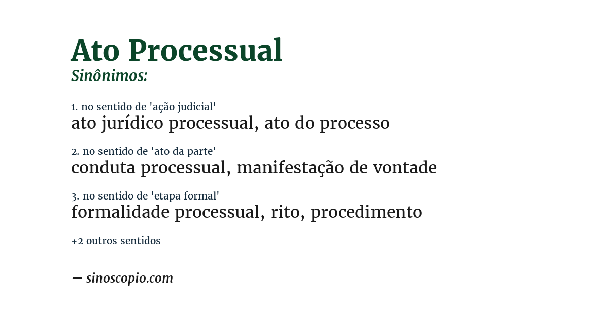 Sinônimo de ato processual