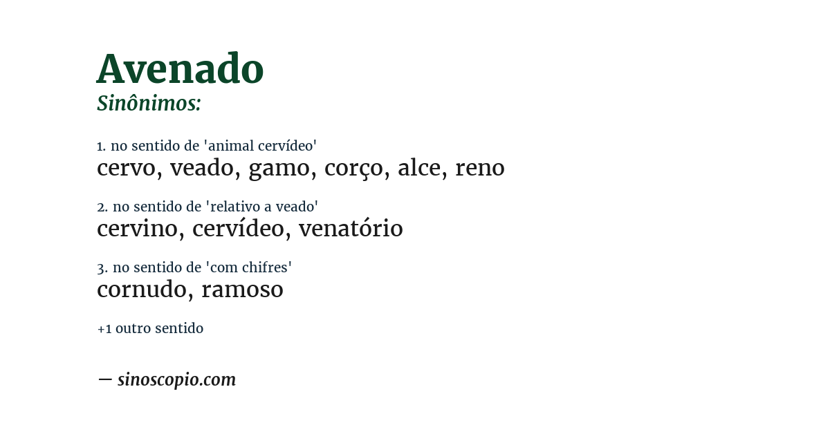 Sinônimo de avenado