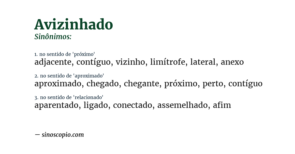 Sinônimo de avizinhado
