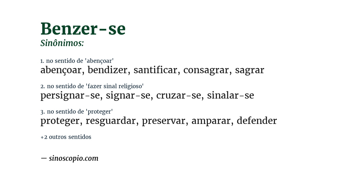 Sinônimo de benzer-se