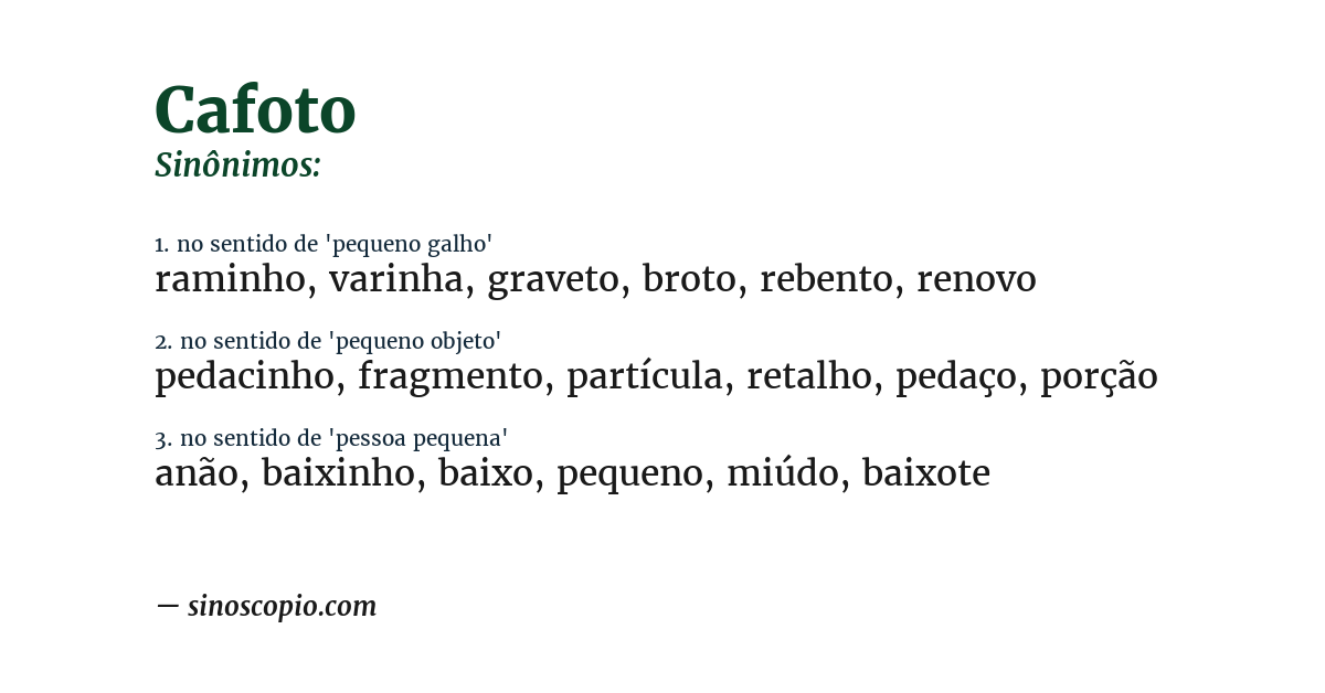 Sinônimo de cafoto