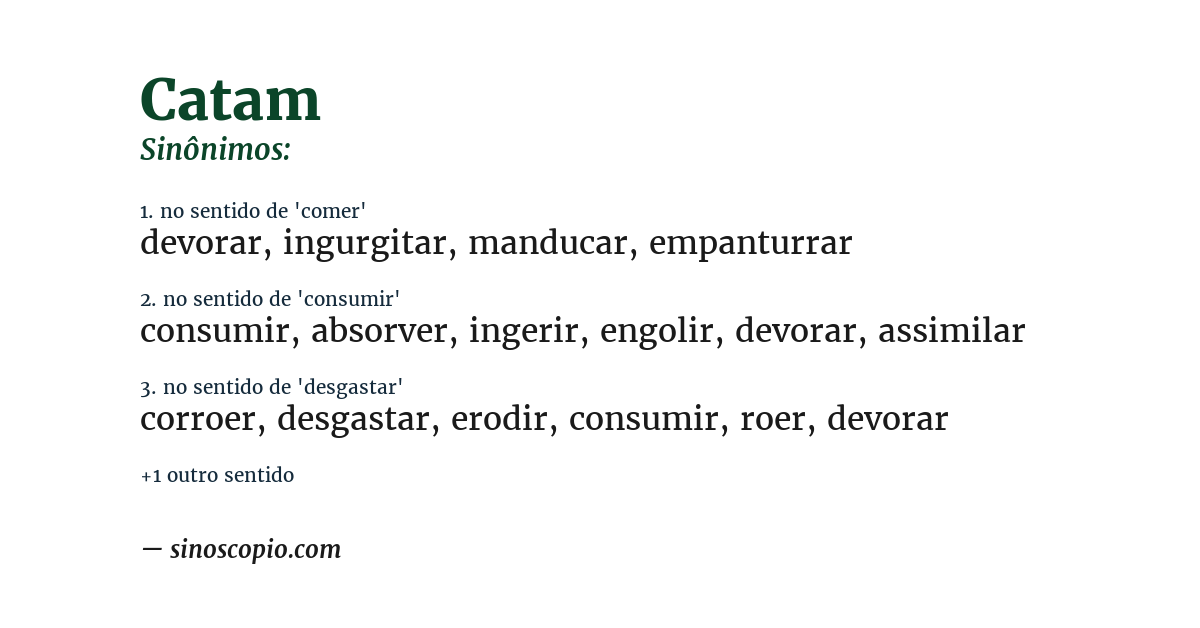 Sinônimo de catam