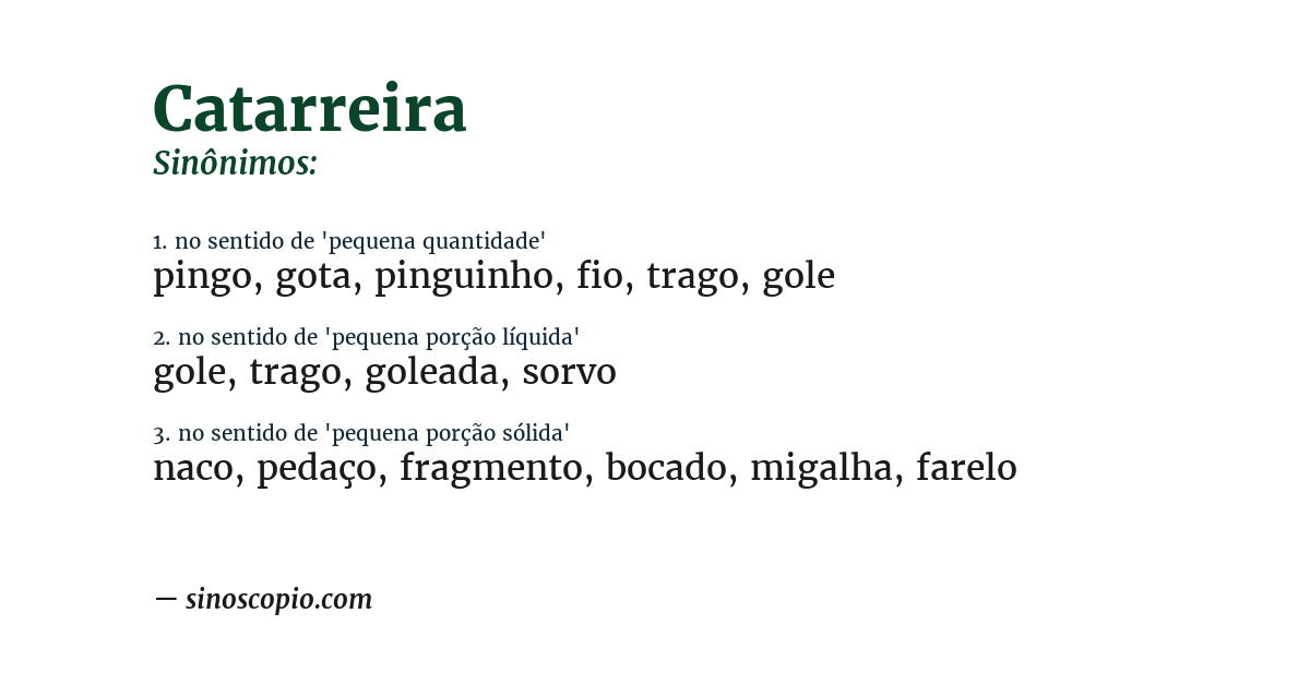 Sinônimo de catarreira