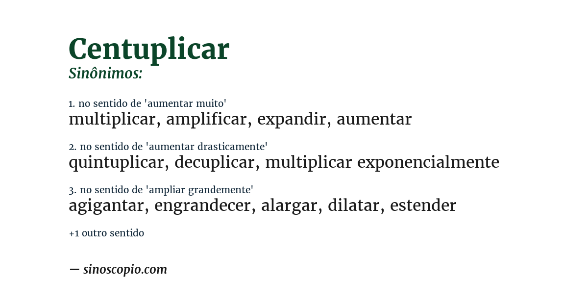 Sinônimo de centuplicar