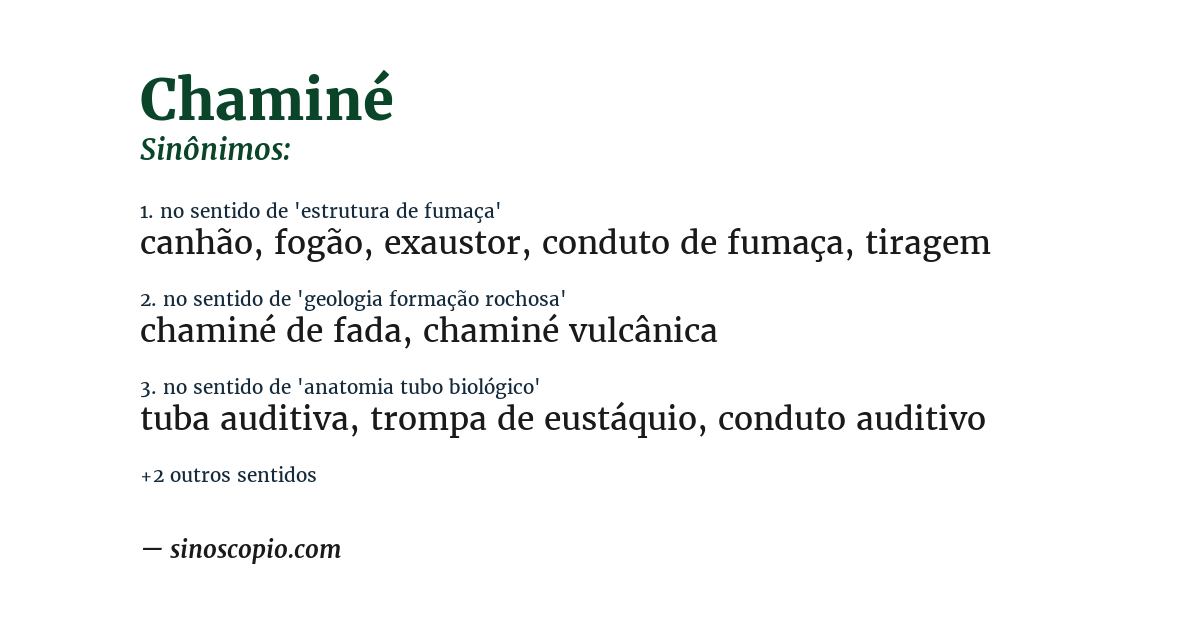 Sinônimo de chaminé