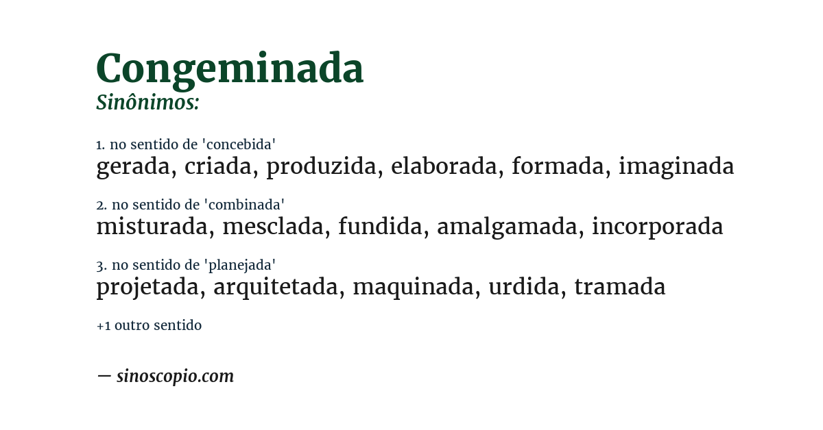 Sinônimo de congeminada