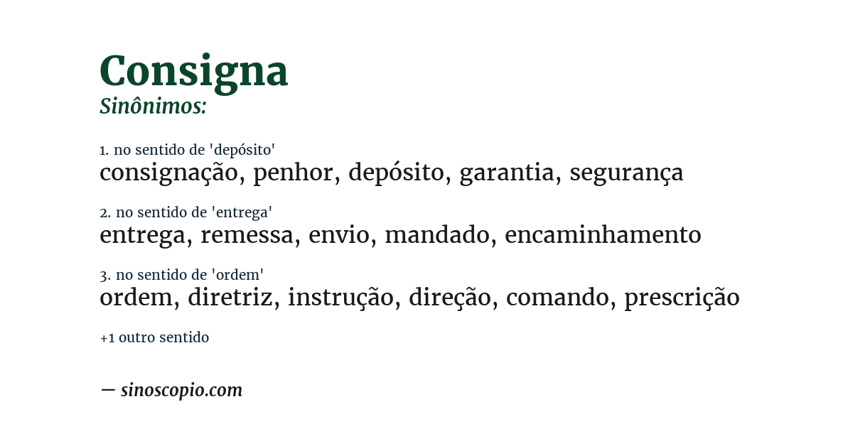 Sinônimo de consigna