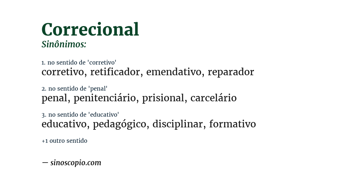 Sinônimo de correcional