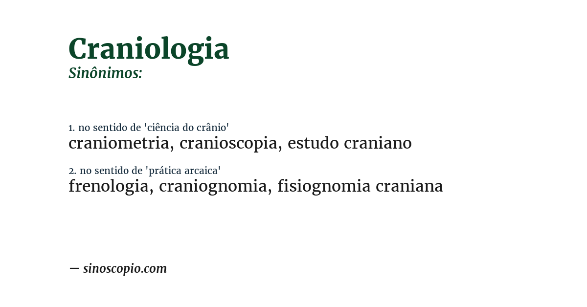 Sinônimo de craniologia