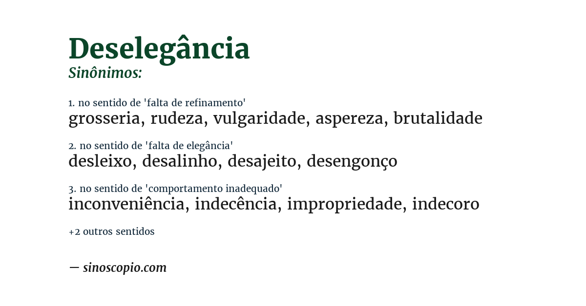 Sinônimo de deselegância