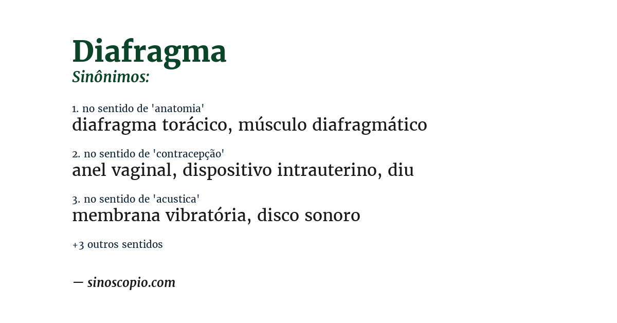 Sinônimo de diafragma