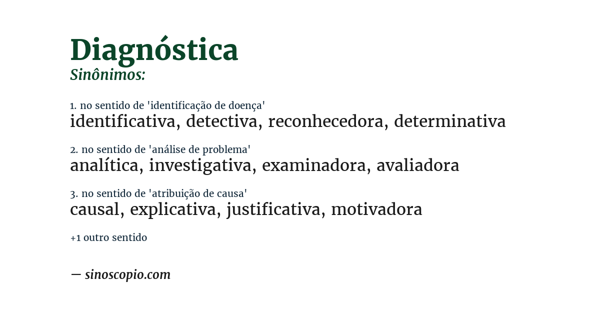 Sinônimo de diagnóstica