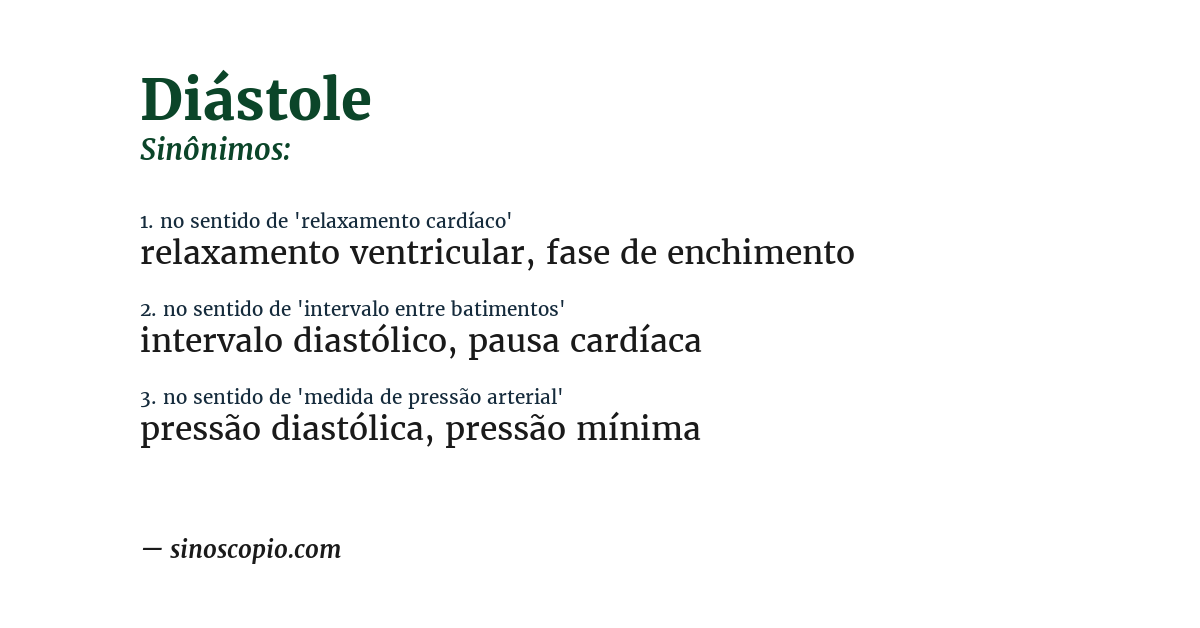 Sinônimo de diástole