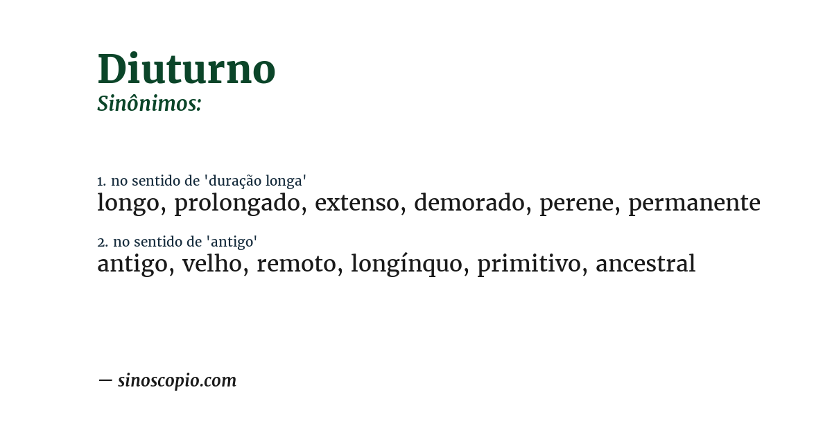 Sinônimo de diuturno