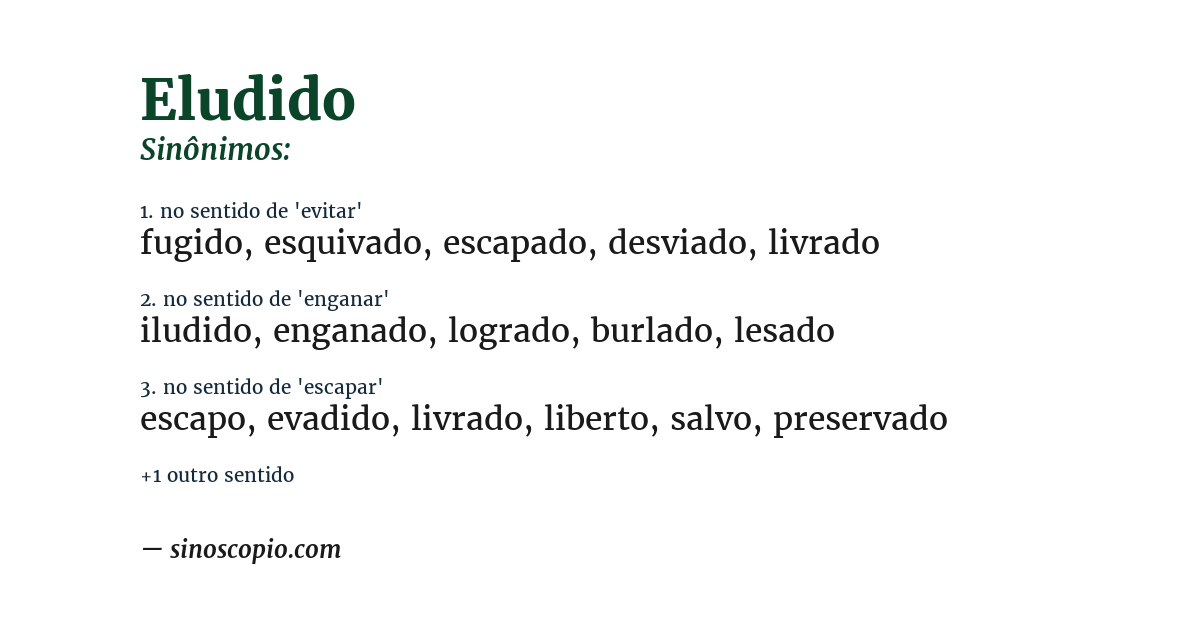 Sinônimo de eludido