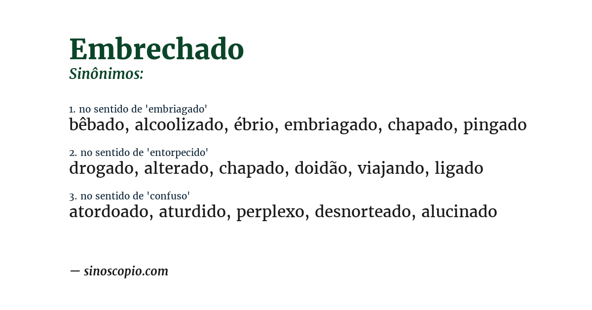 Sinônimo de embrechado
