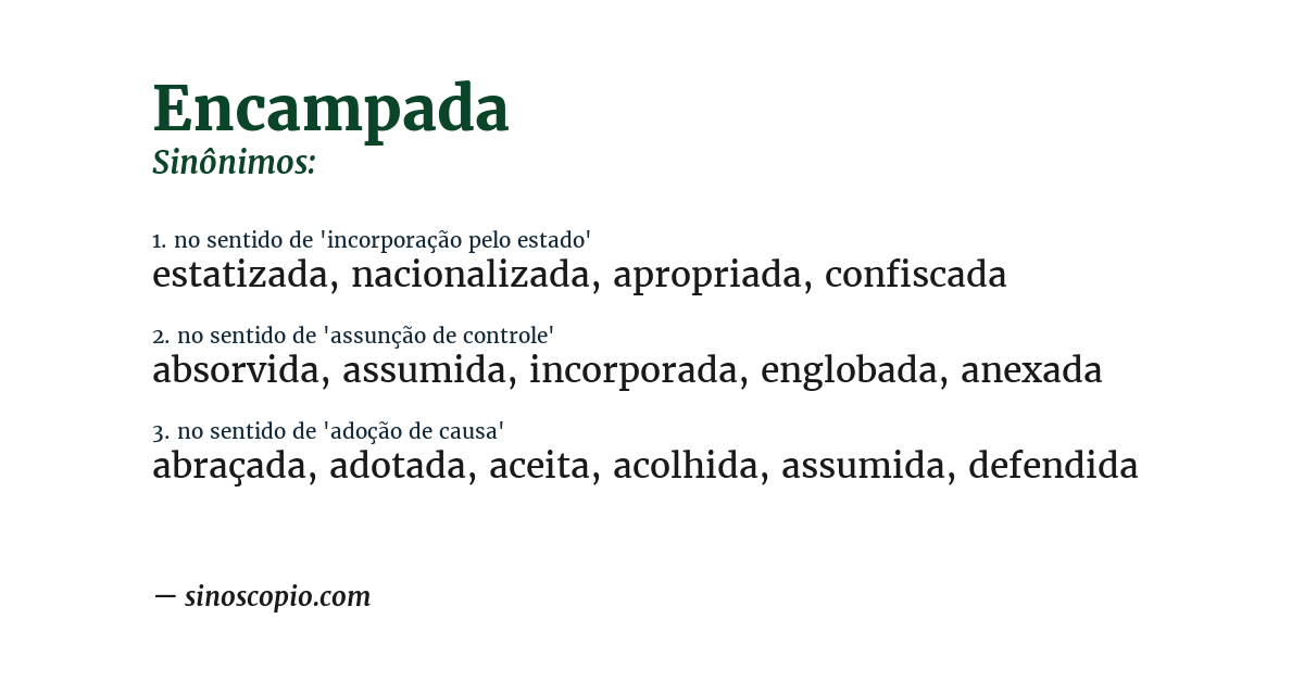 Sinônimo de encampada